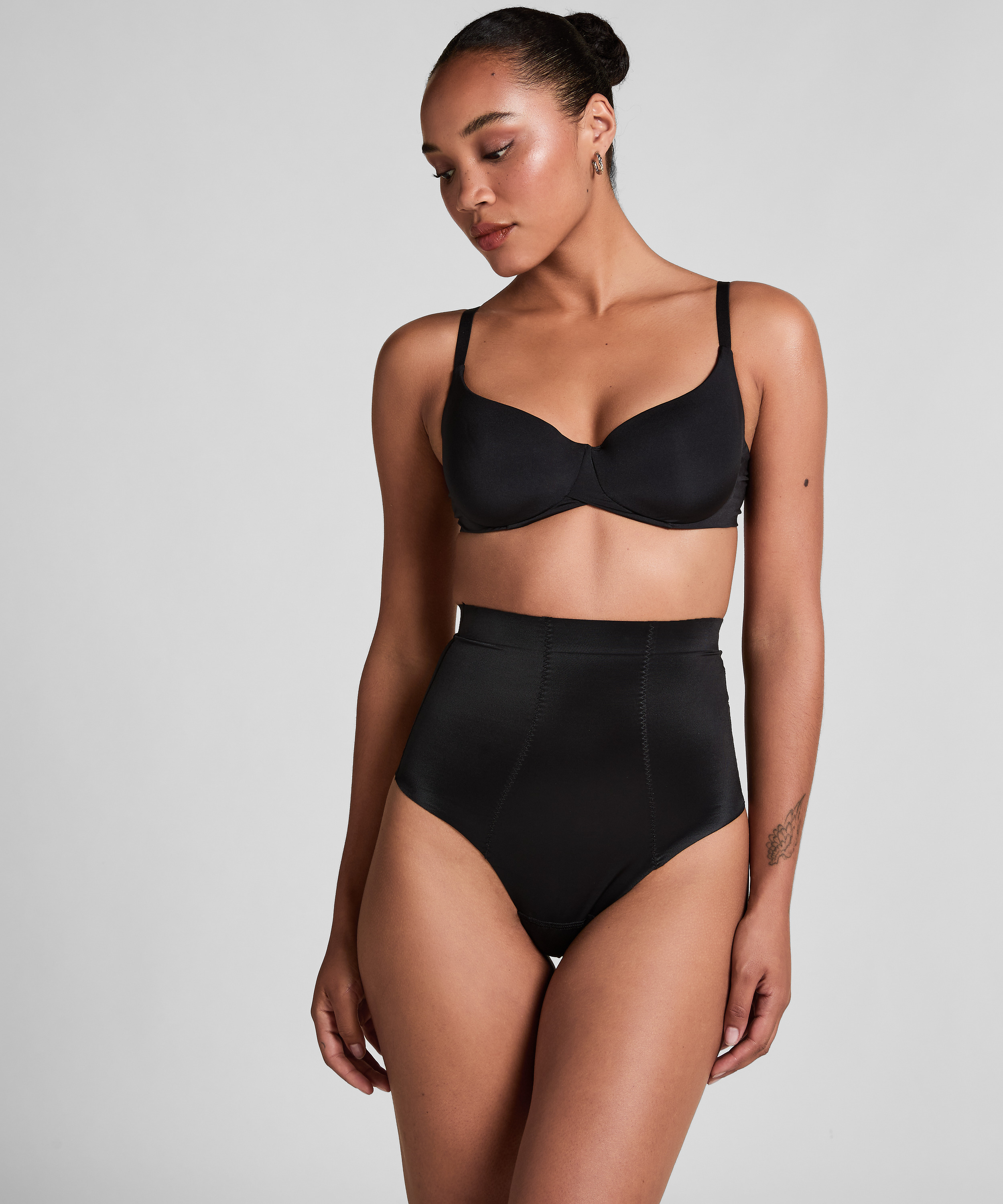 Sculpting scuba high waisted thong, Black, main