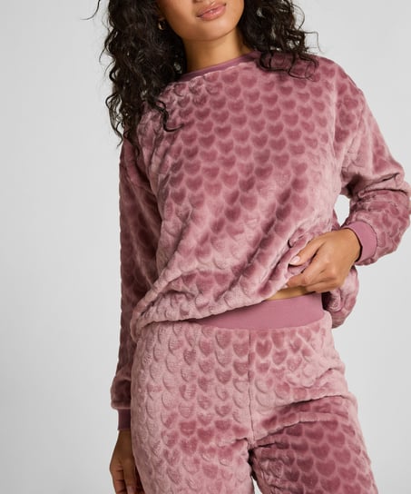 Pyjamaset Fleece Heart, Purple