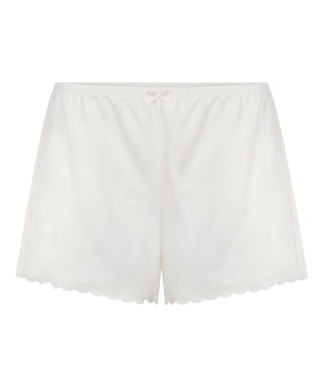 Pointelle Shorts, White