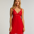 Graphic Lace slipdress, Red