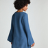 Beach Long-Sleeved Ring Dress, Blue