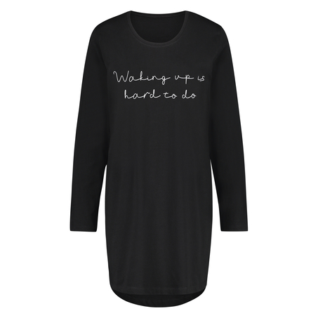 Round Neck Nightshirt, Black