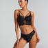 Char Padded Underwired Longline Push-Up Bra, Black