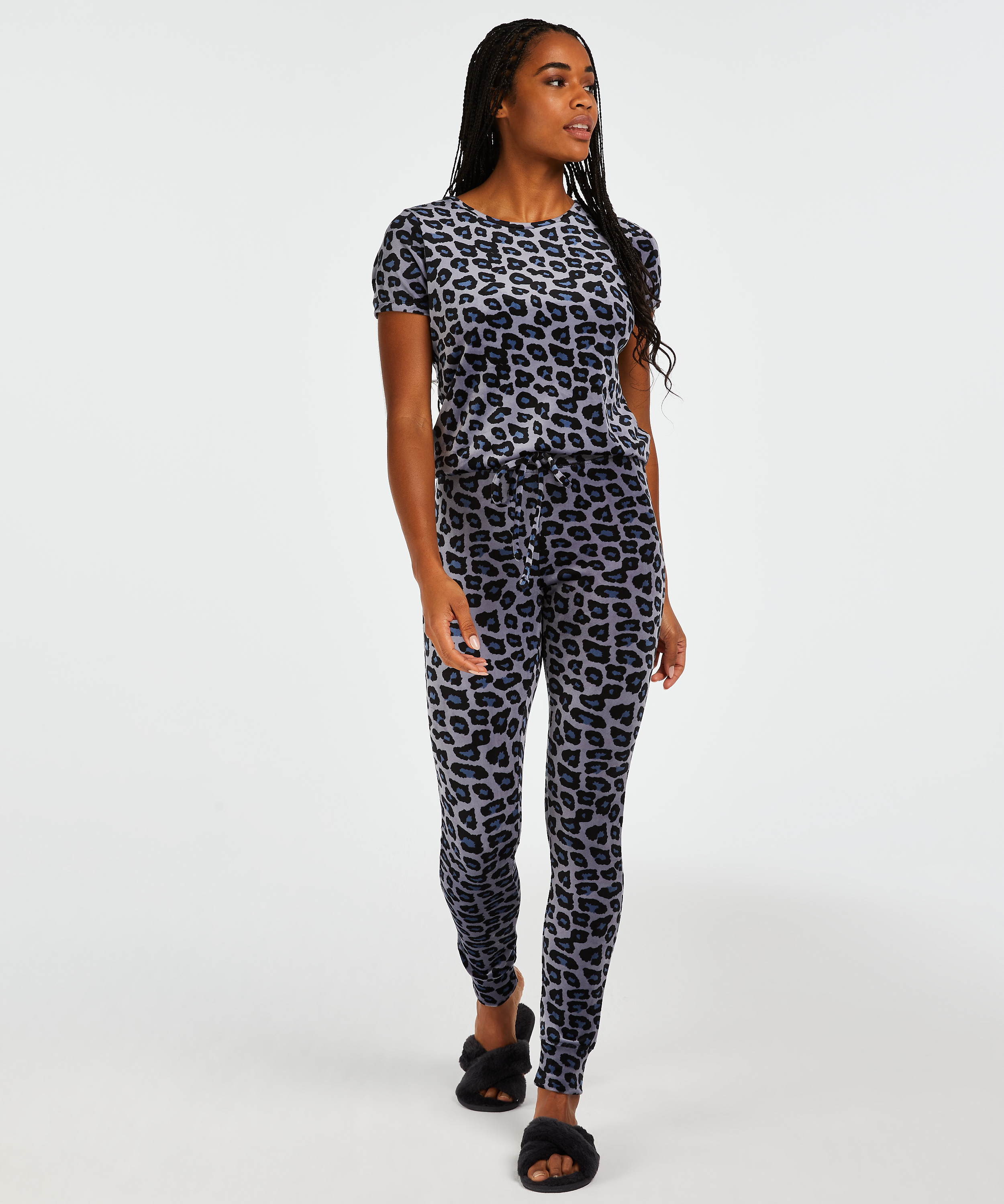 Velvet leggings, Gray, main