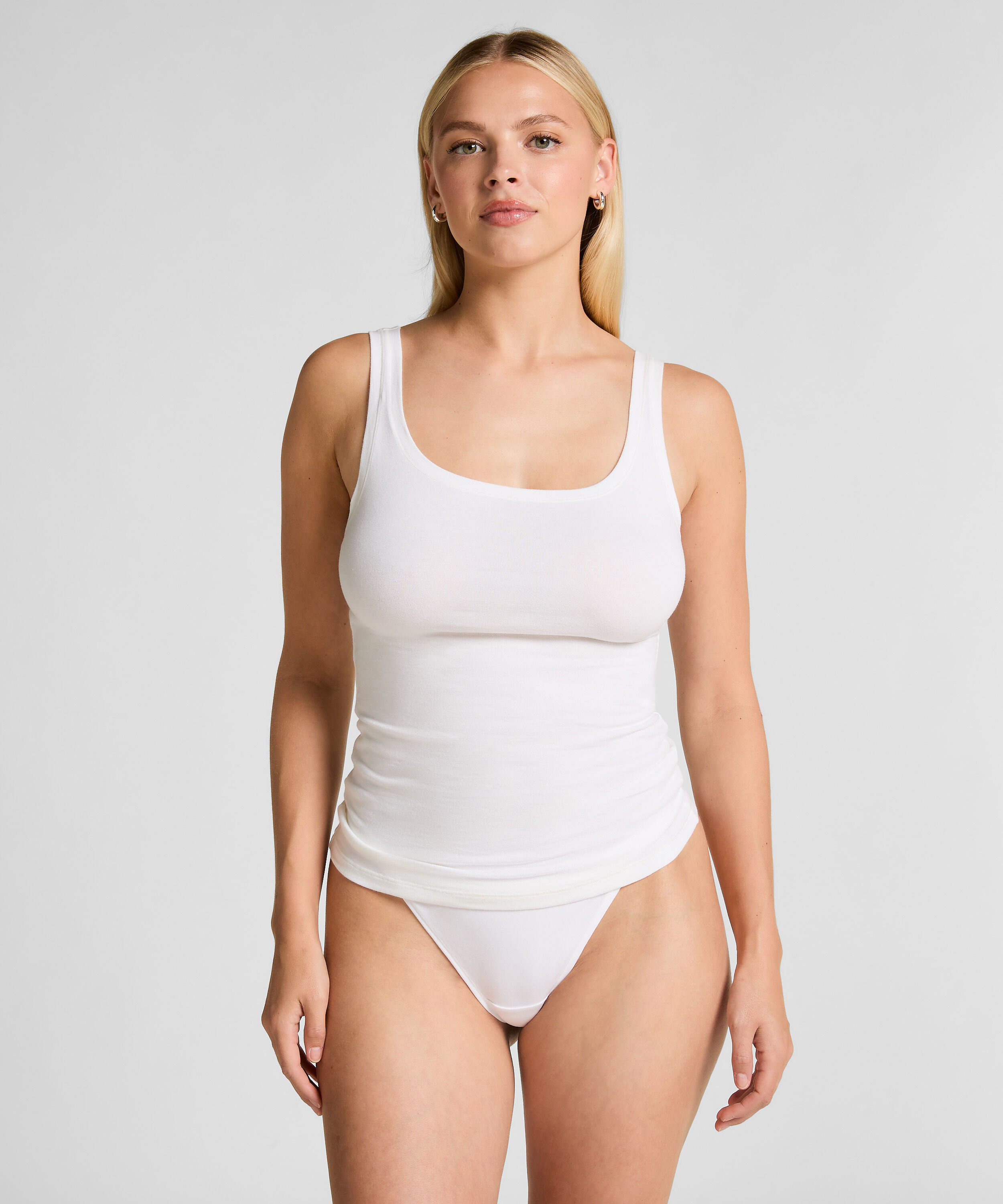 Singlet Tanktop Soft Cotton, White