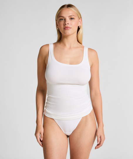 Singlet Tanktop Soft Cotton, White