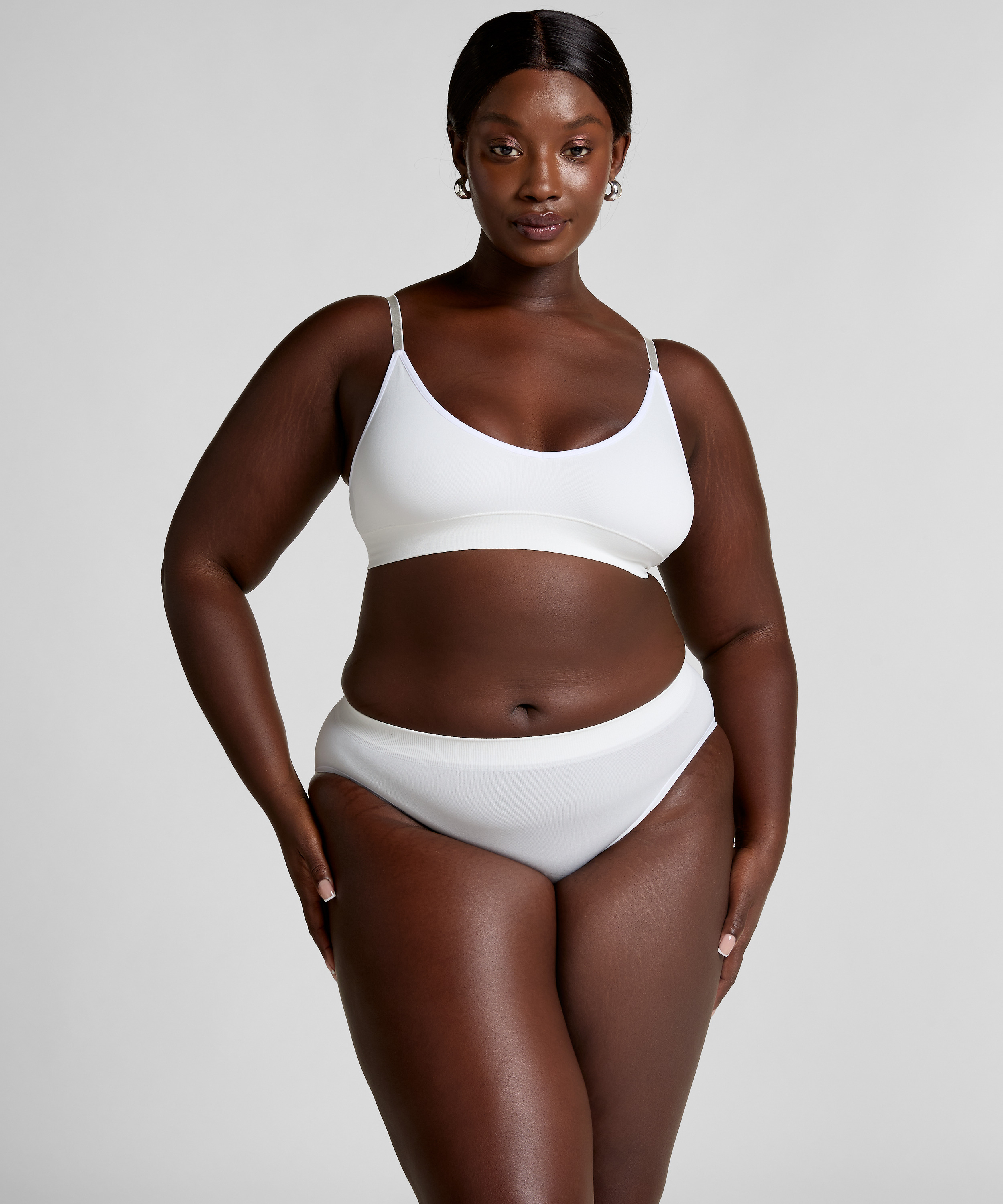 Dide Triangle Bralette, White, main