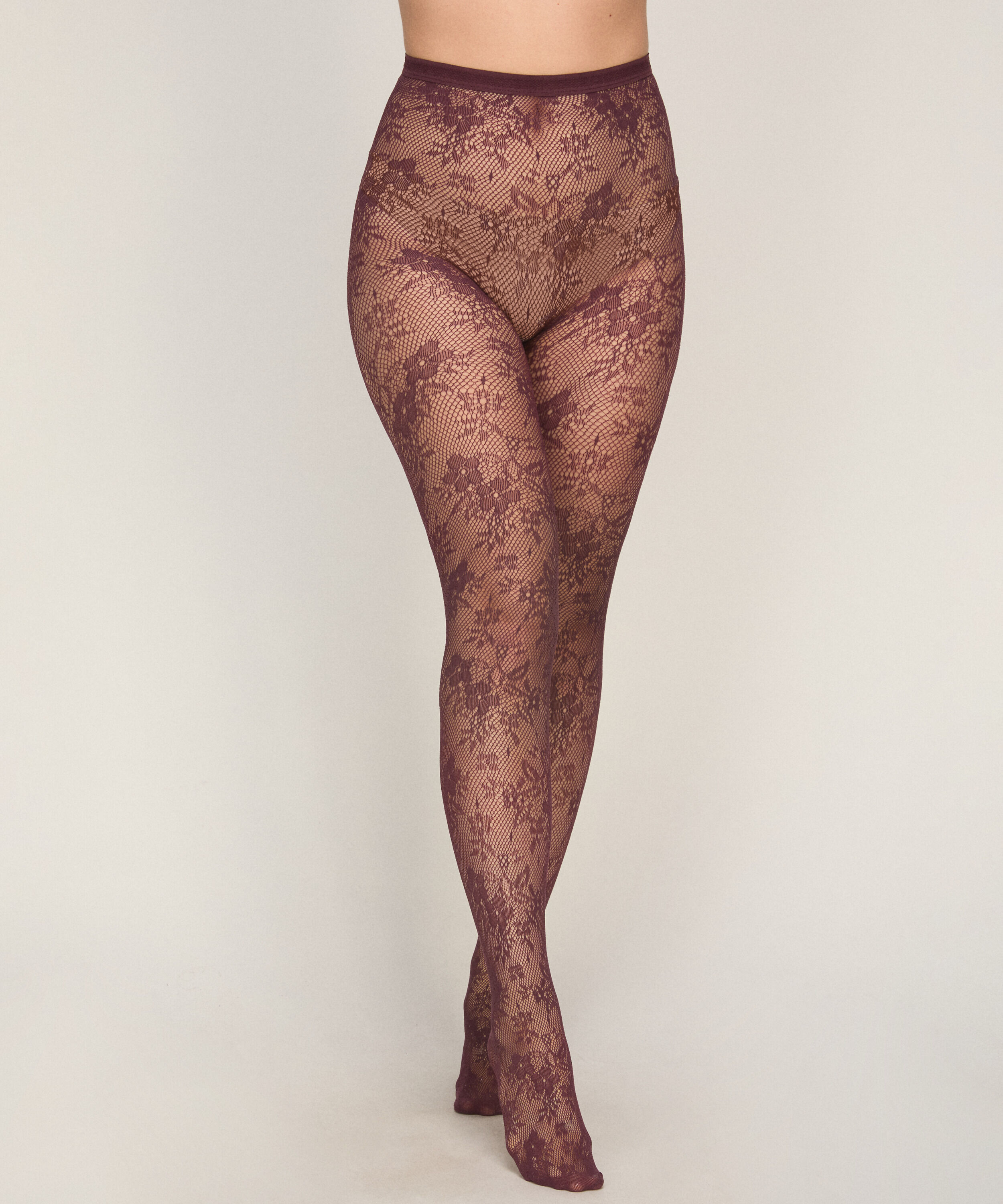 Tight Allover Lace Fishnet, Purple