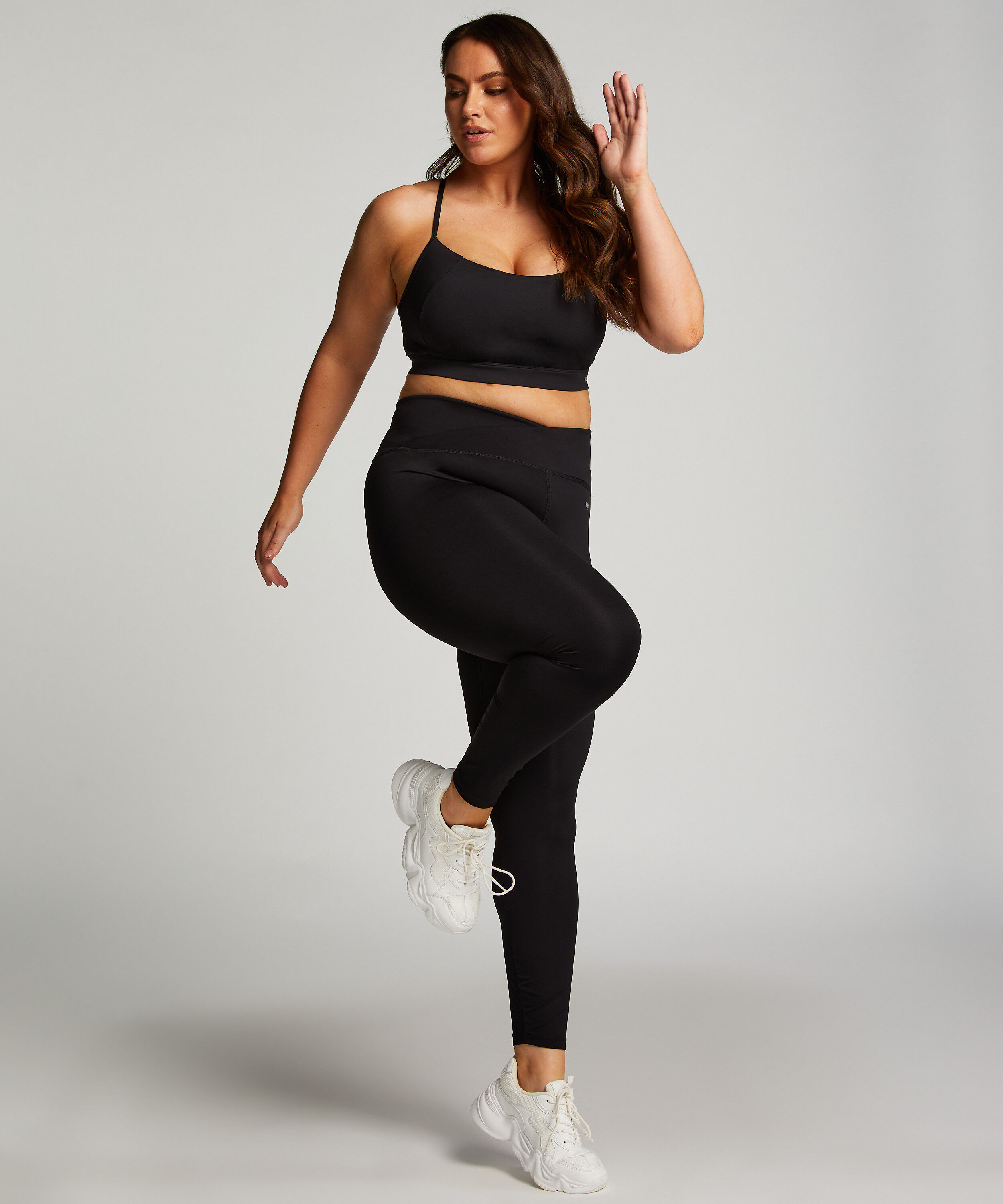 HKMX Crossed High Waisted Leggings, Black
