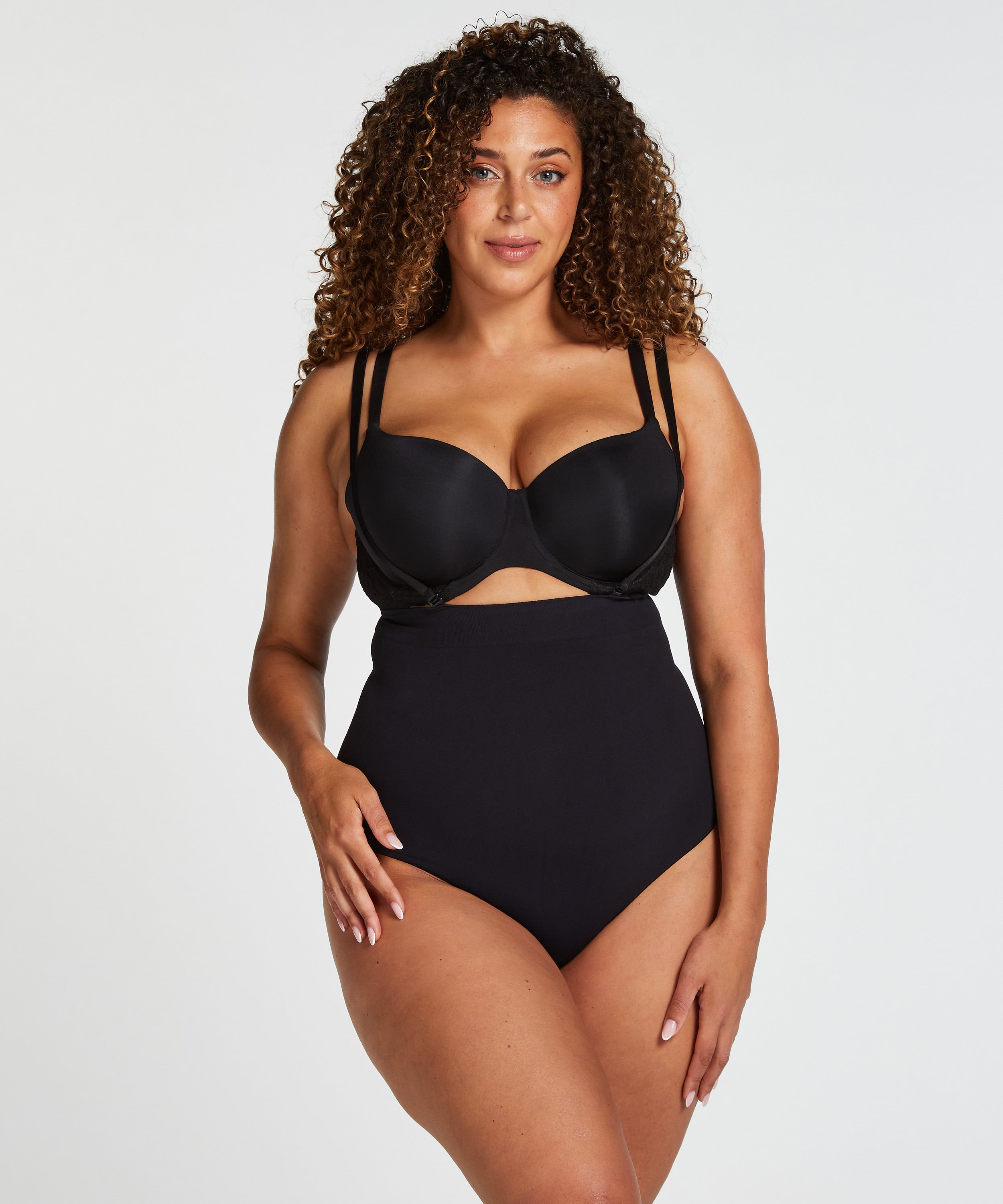 Seamless Enhancing High Waisted Thong, Black, main