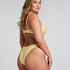 Scallop High-Leg Bikini Bottoms, Yellow