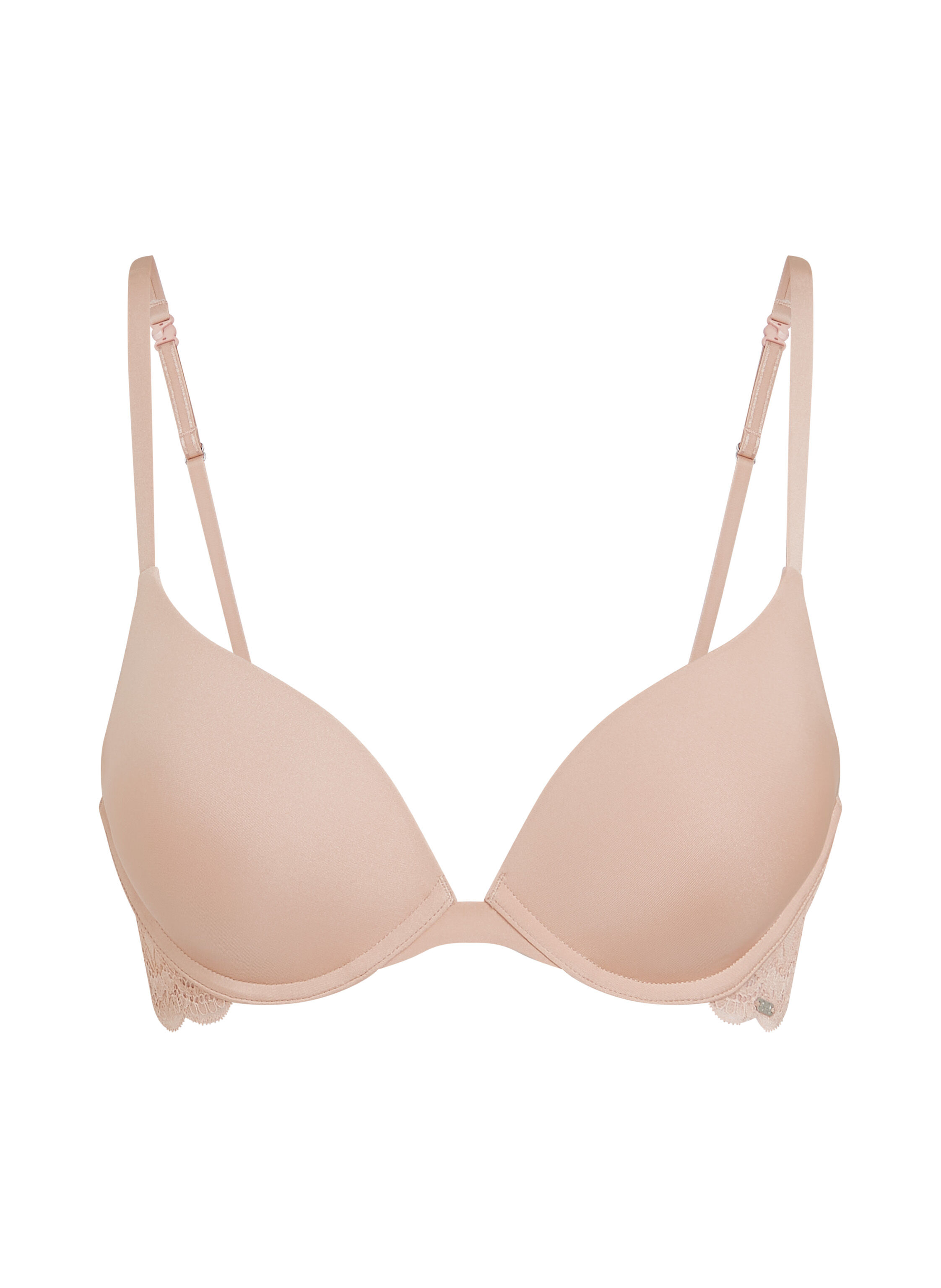 Angie Padded Underwired Push-Up Bra, Beige