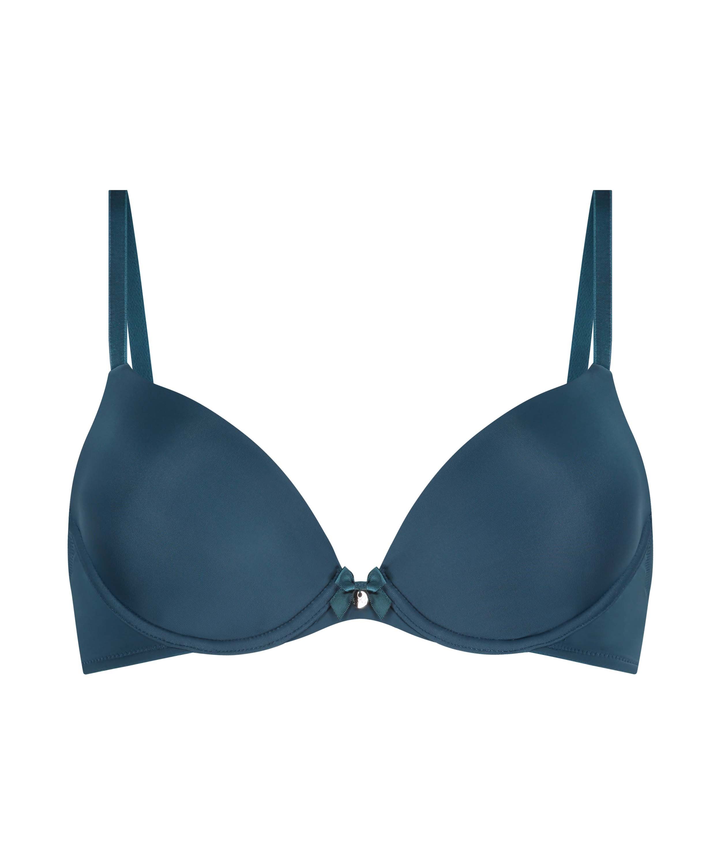 Plunge Padded Underwired Bra, Blue, main