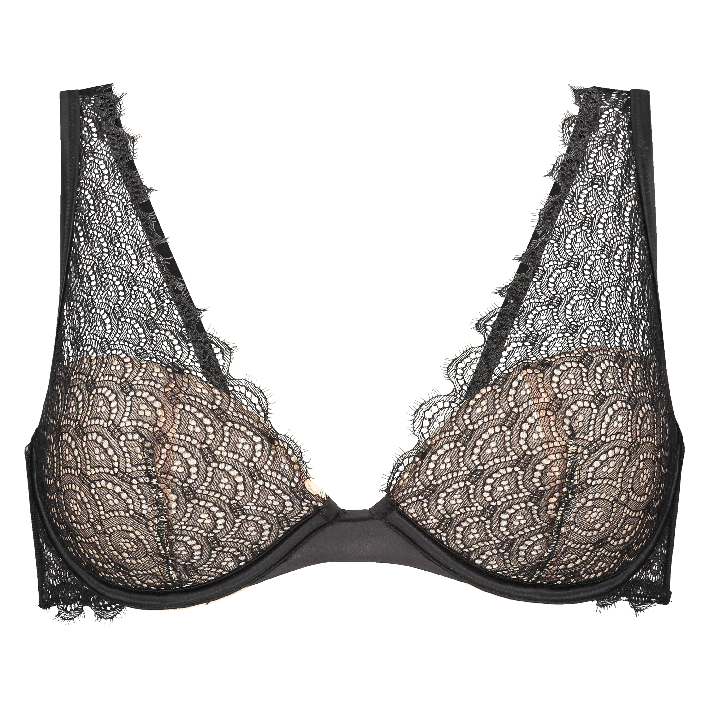 Elvie padded underwired bra, Black, main