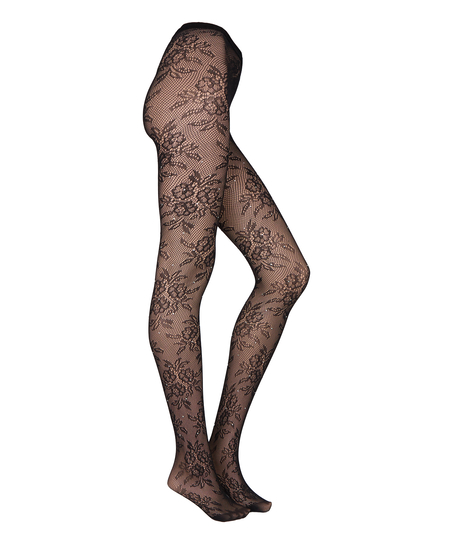 Tight Allover Lace Rhinestones, Black
