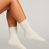 1 pair of knitted socks, White