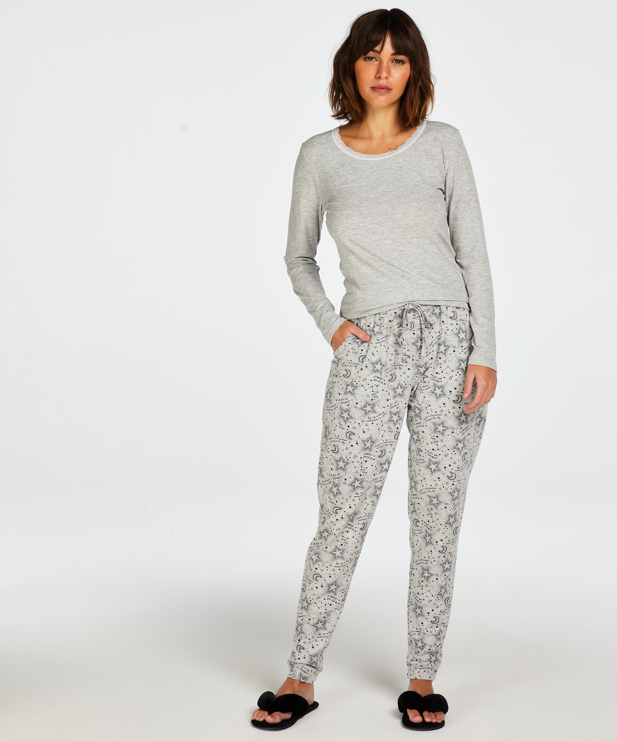 Jersey Pyjama Pants, Gray, main