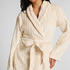 Fleece Bathrobe, White