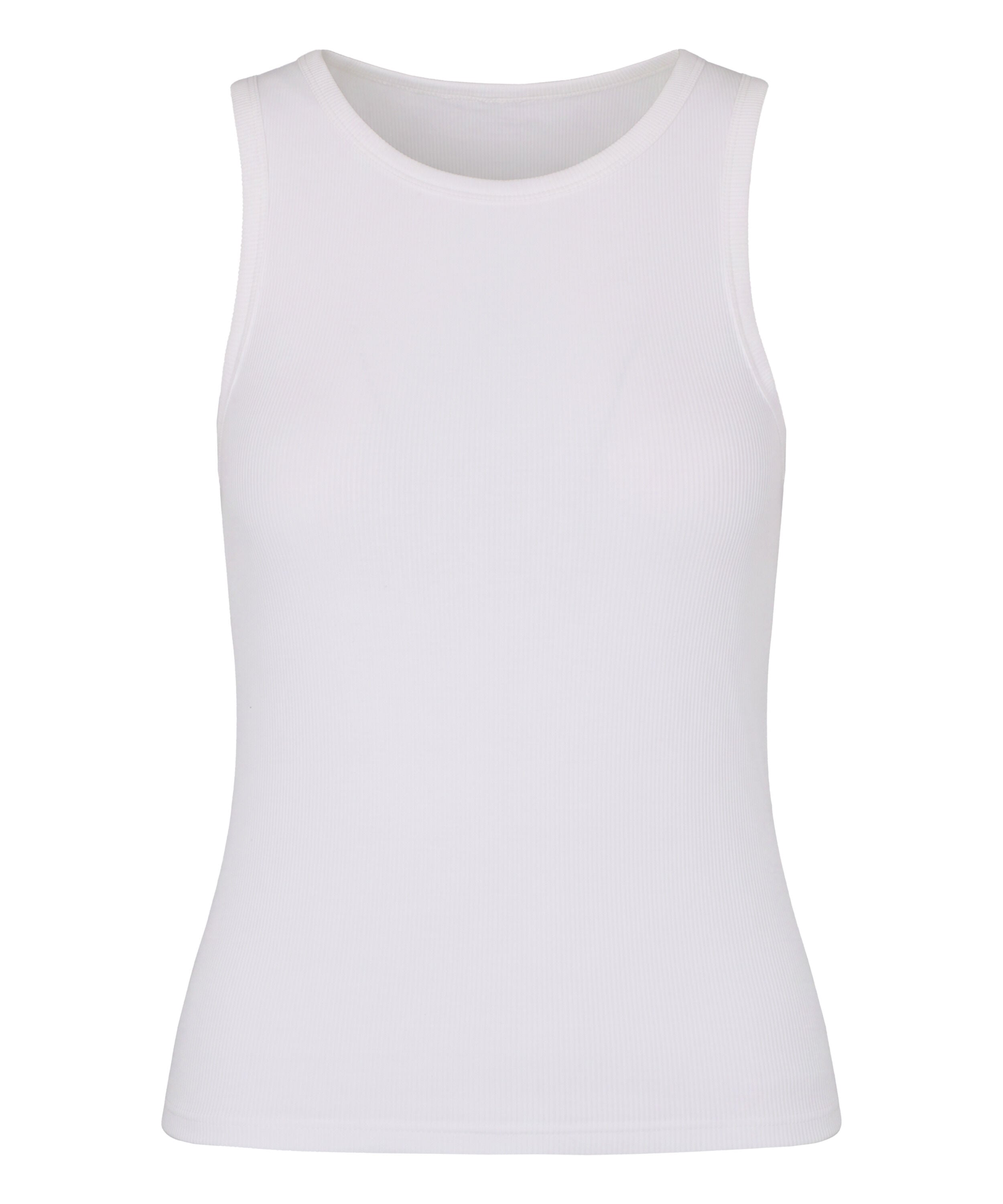 Singlet tanktop cotton rib, White