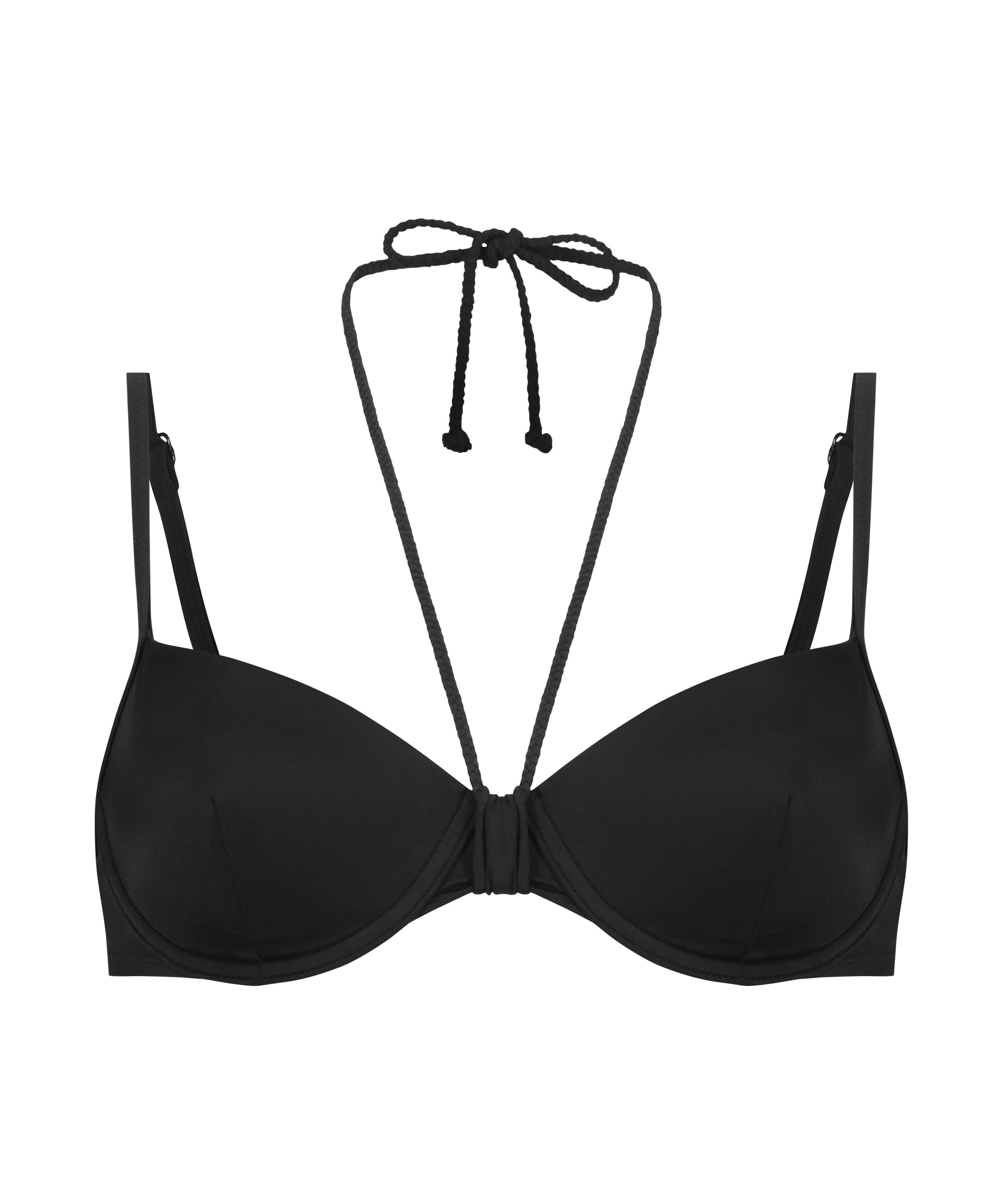 Luxe padded Underwired Bikini Top, Black, main