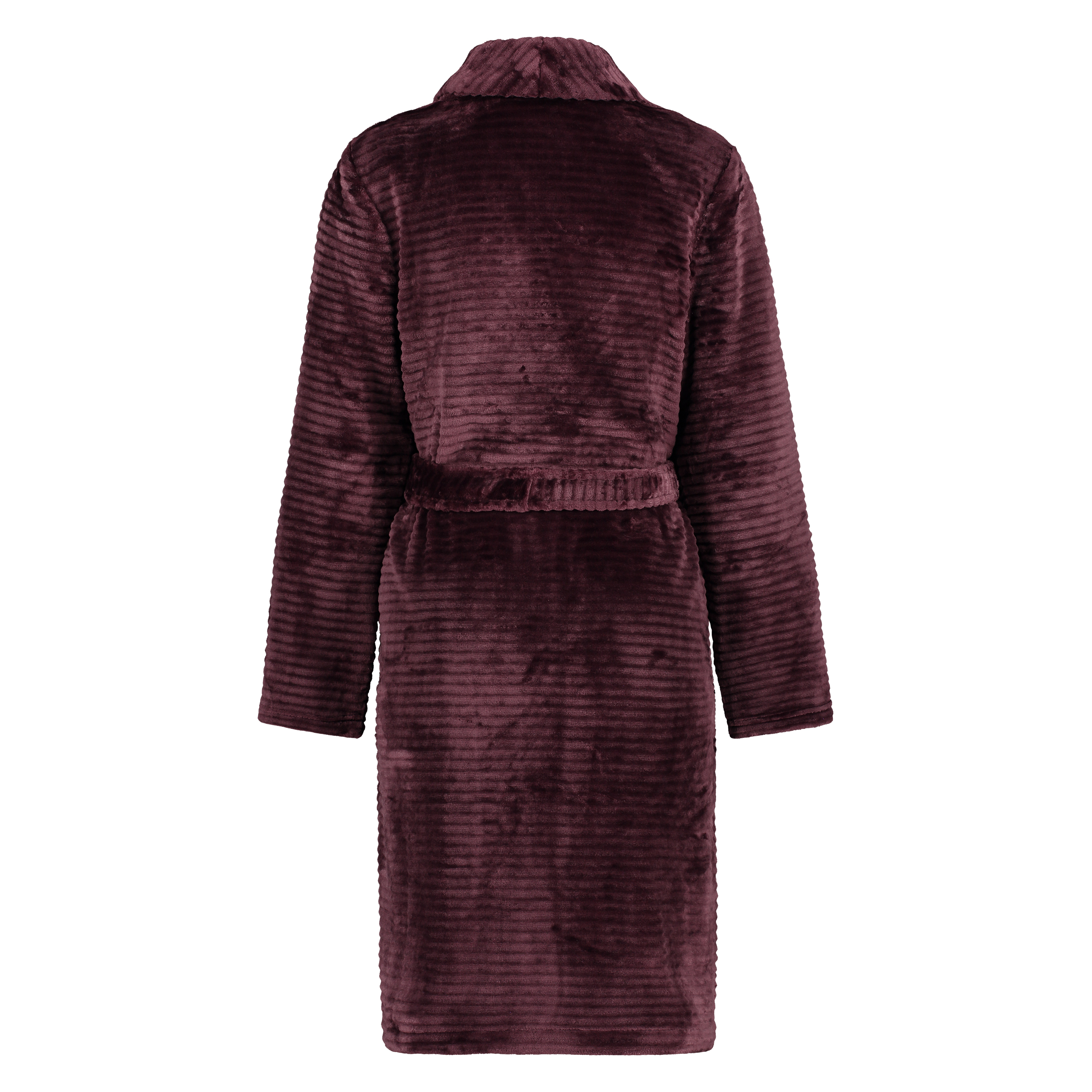 Short Fleece Ribbed Bathrobe, Purple, main
