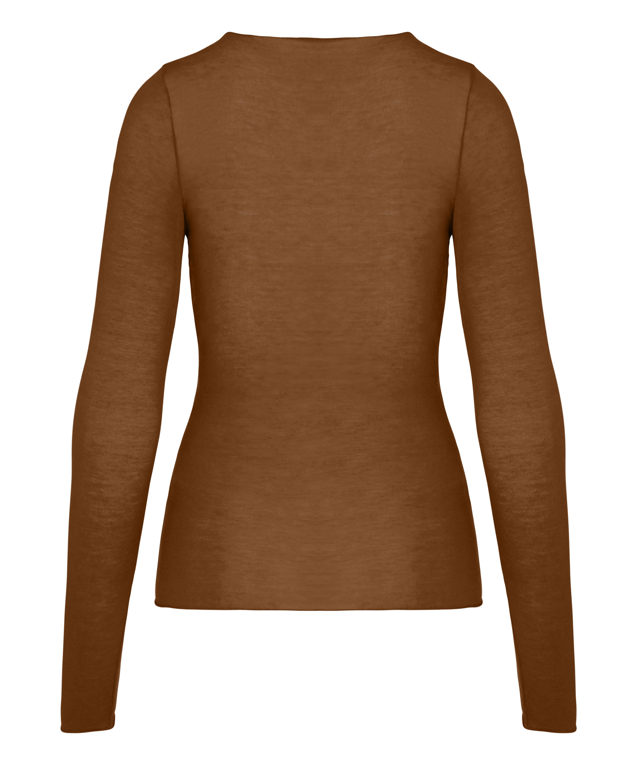 super soft Lace V-Neck shirt with Cashmere, Brown, main