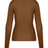 super soft Lace V-Neck shirt with Cashmere, Brown