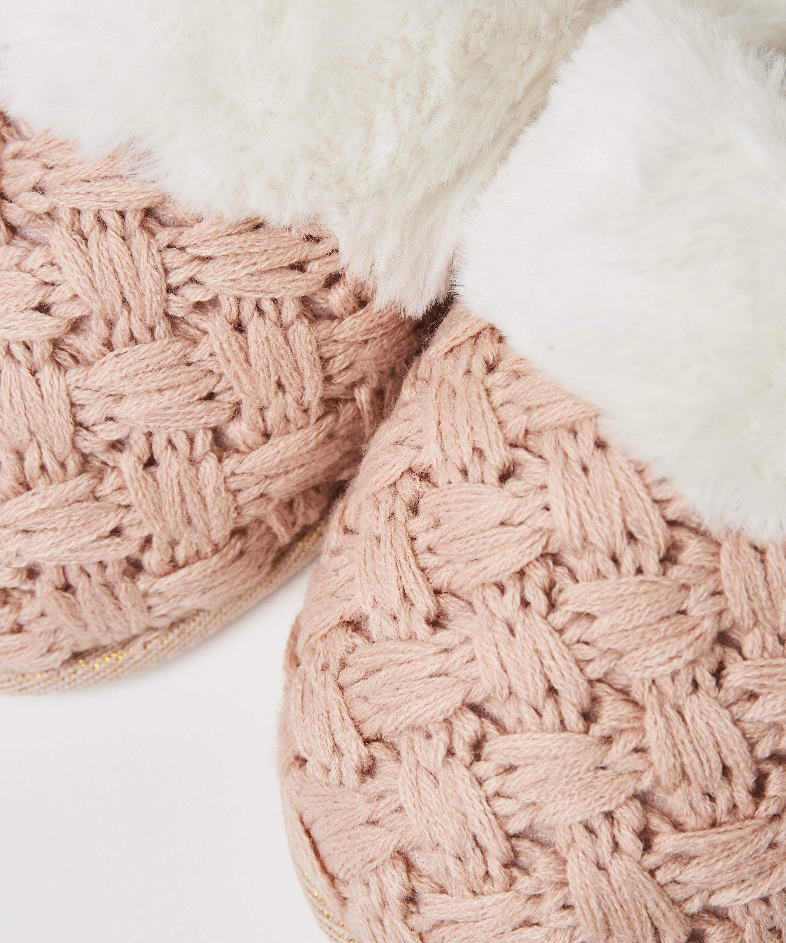 Knitted slippers, Pink, main