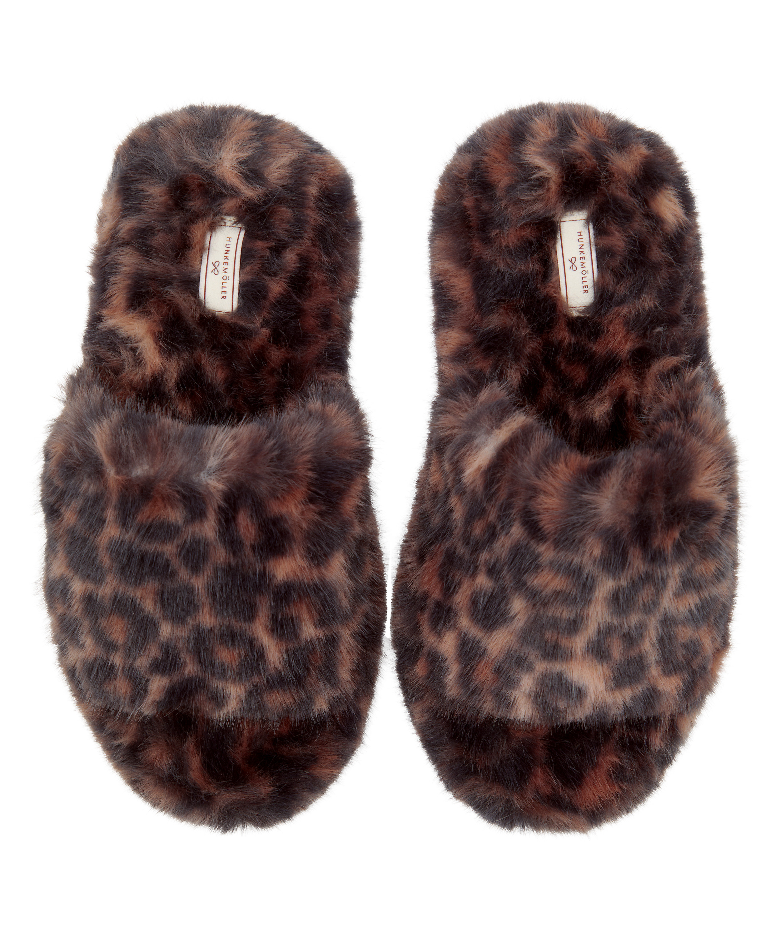 Slipper Faux Fur Leopard, Brown, main