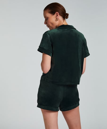 Velvet shorts, Green