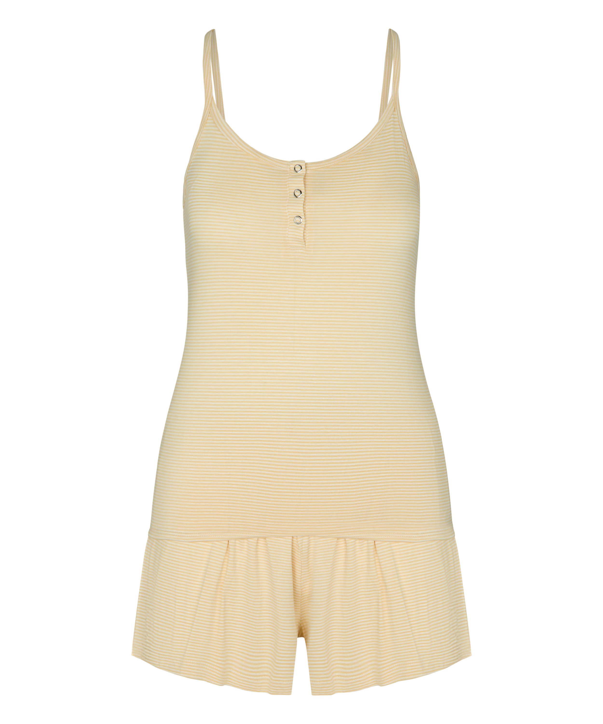 Pyjama Set Striped Henley, Yellow, main