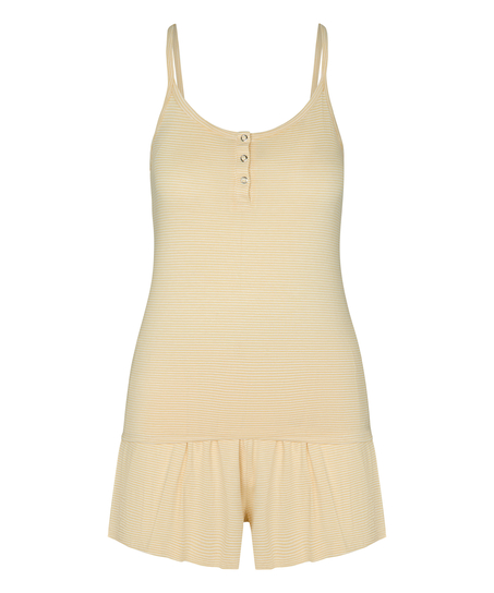 Pyjama Set Striped Henley, Yellow