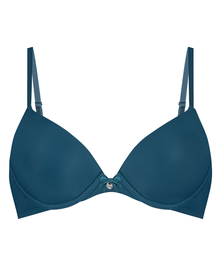 Plunge Padded Underwired Bra, Blue