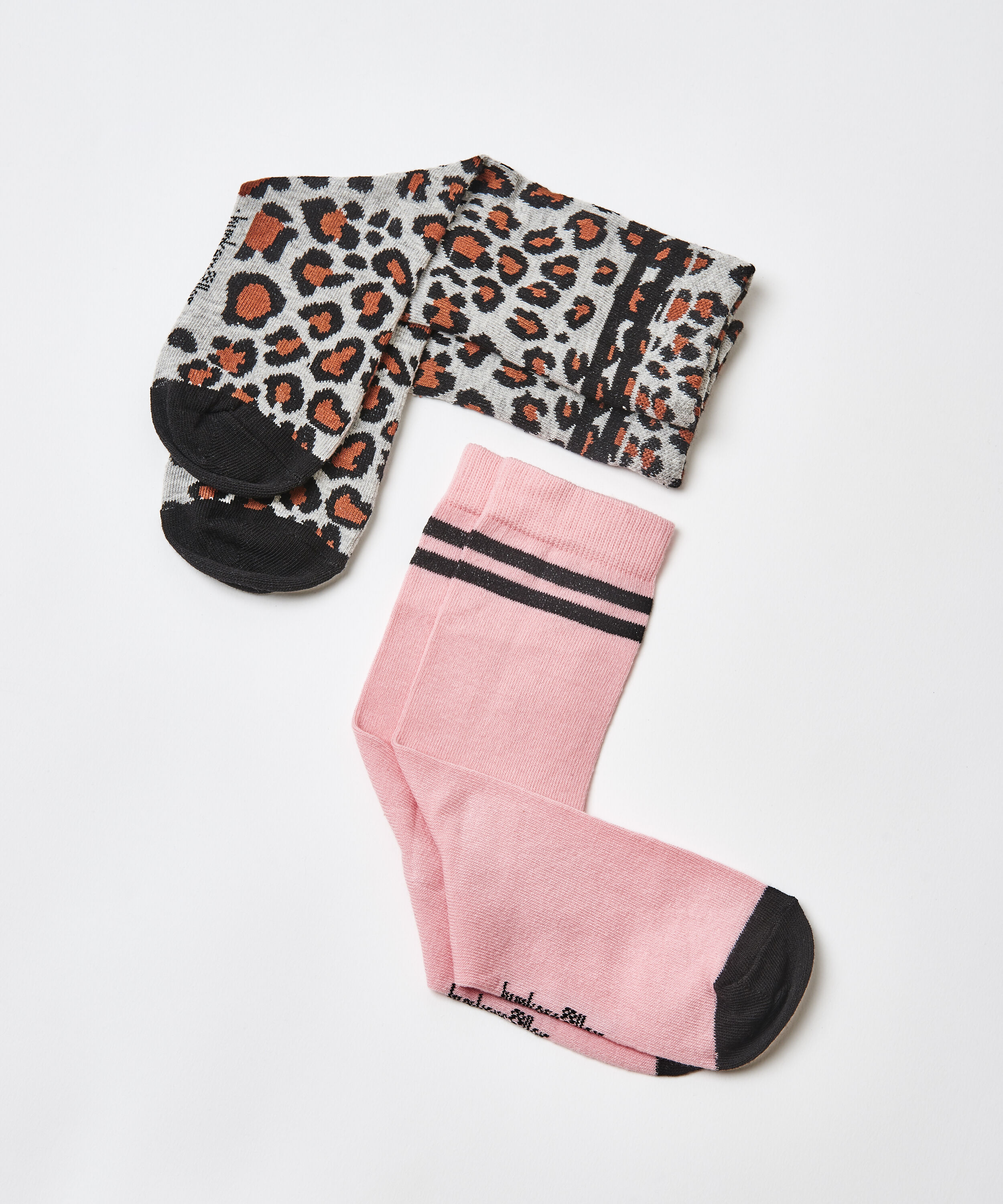 2 Pairs Cotton Socks, Gray