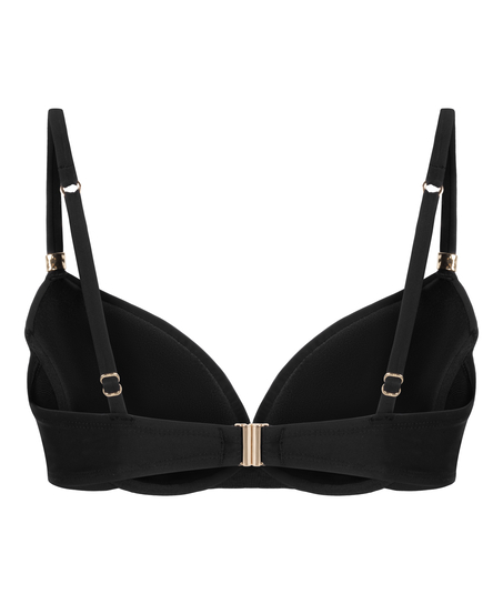 Luxe Padded Underwired Bikini Top, Black