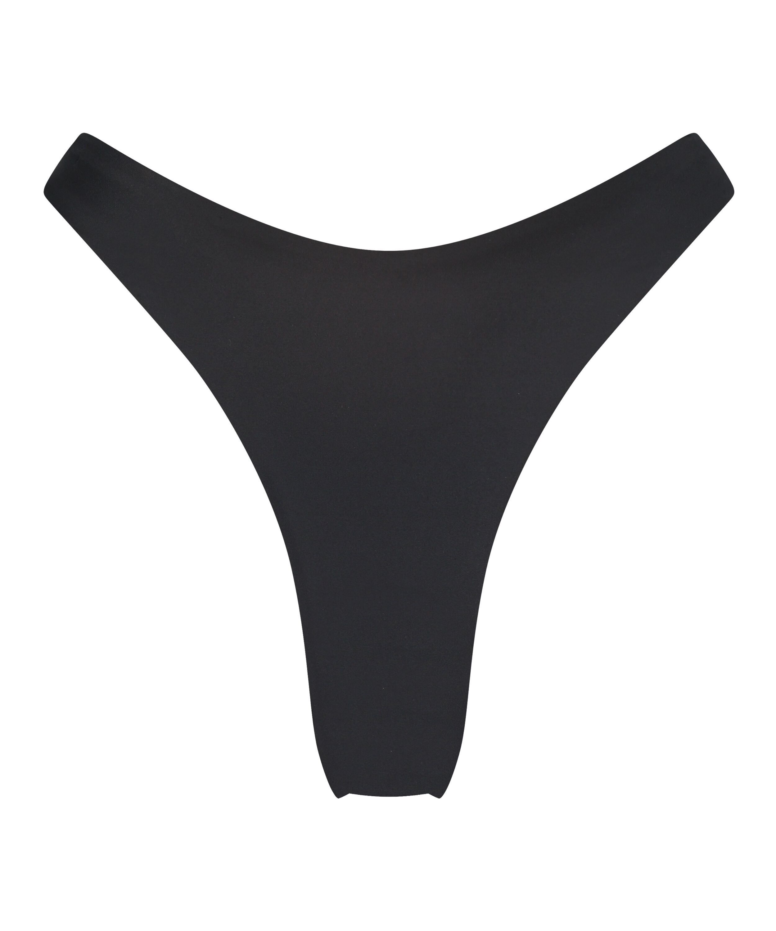 Luxe High-Leg Bikini Bottoms, Black