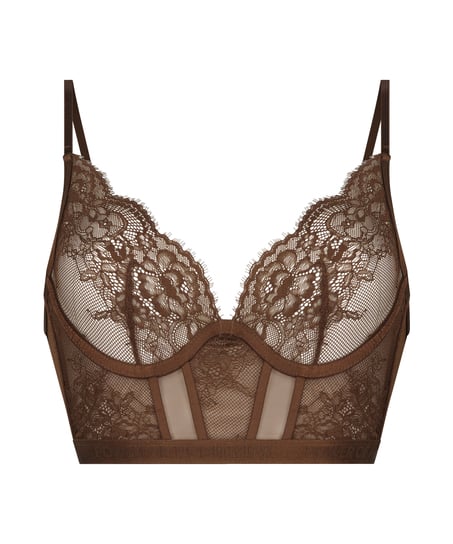 Honey Non-Padded Longline Underwired Bra, Brown