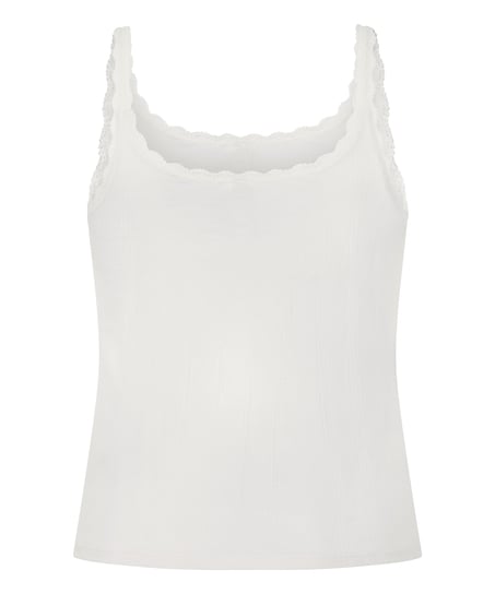 Pointelle Singlet, White