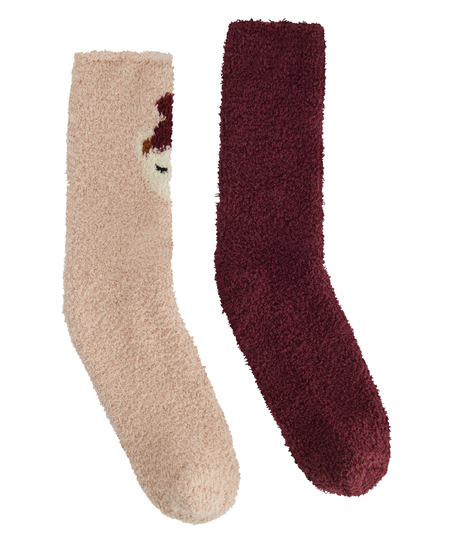 2-Pack Cosy Socks, Pink