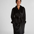 Velours short bathrobe, Black