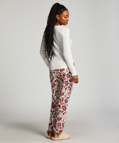 Flannel Pyjama Pants, White
