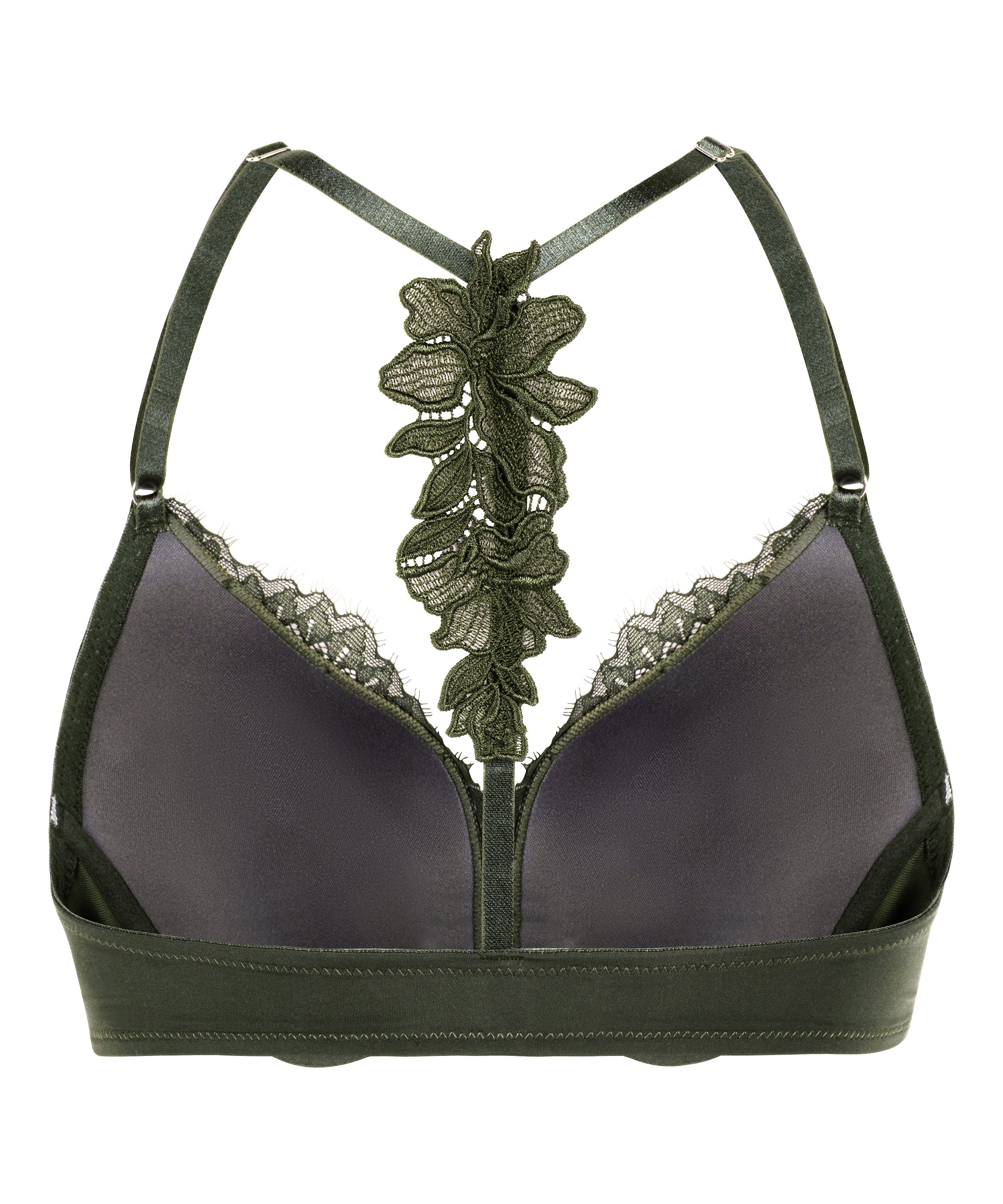 Amara Padded Underwired Push-Up Bra, Green, main