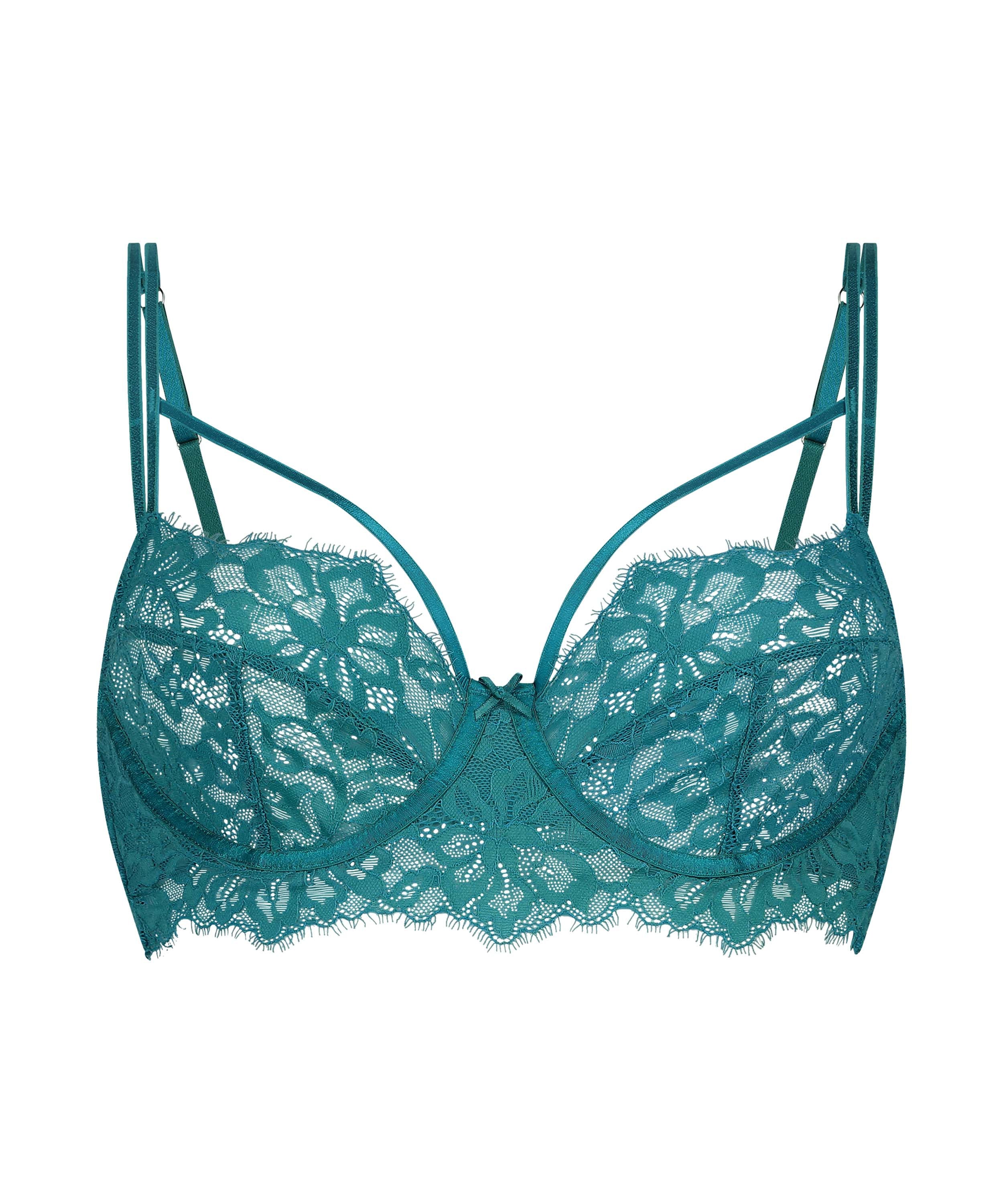 Isabella Non-Padded Underwired Longline Bra, Green, main