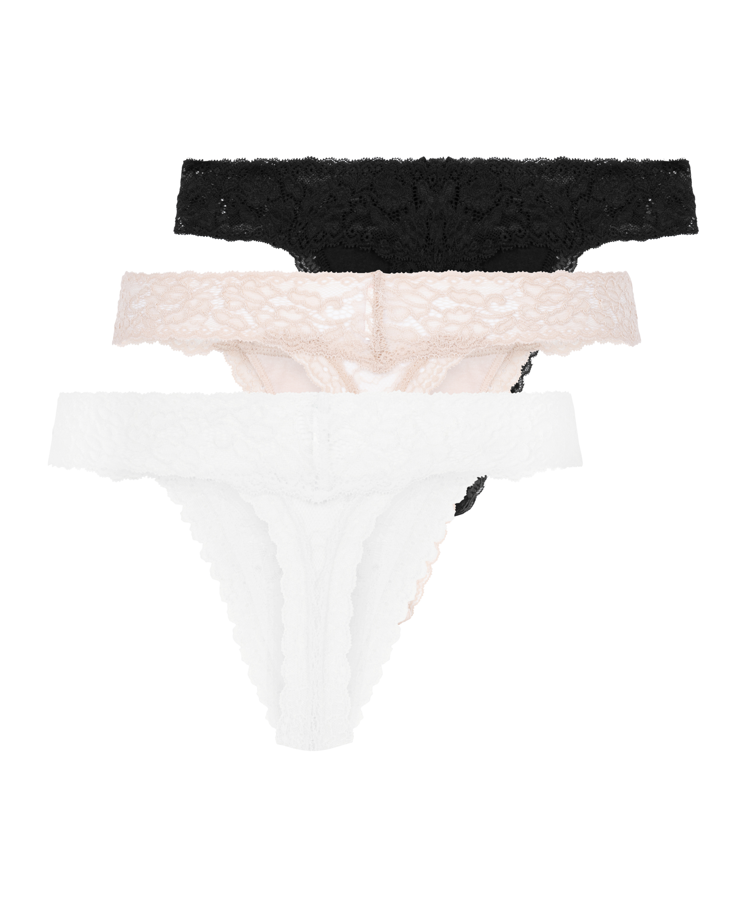 3 Pack Madison Thong, Black, main