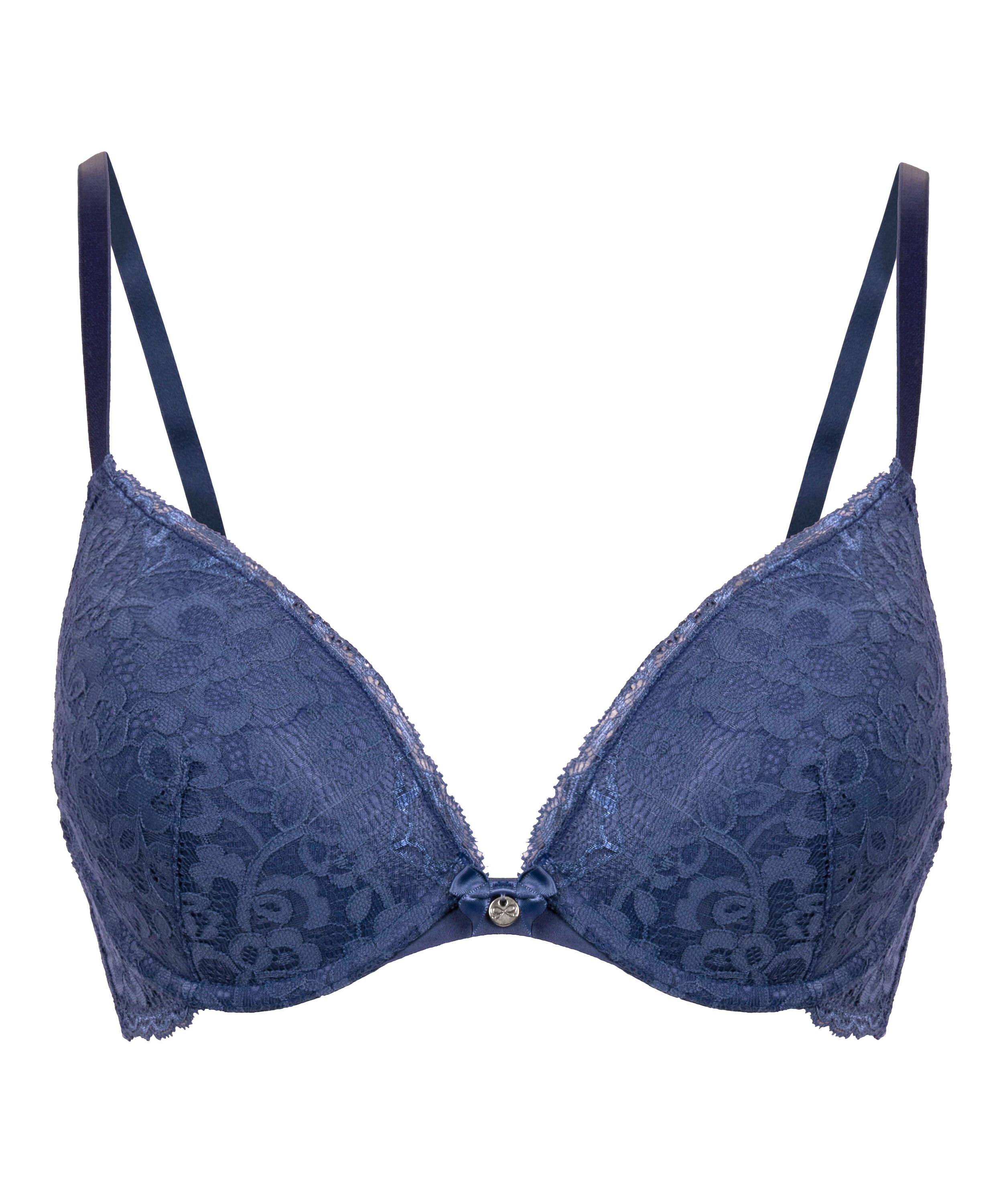Marine Padded Push-Up Underwired Bra, Blue