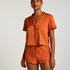 Satin Short-Sleeved Jacket, Orange