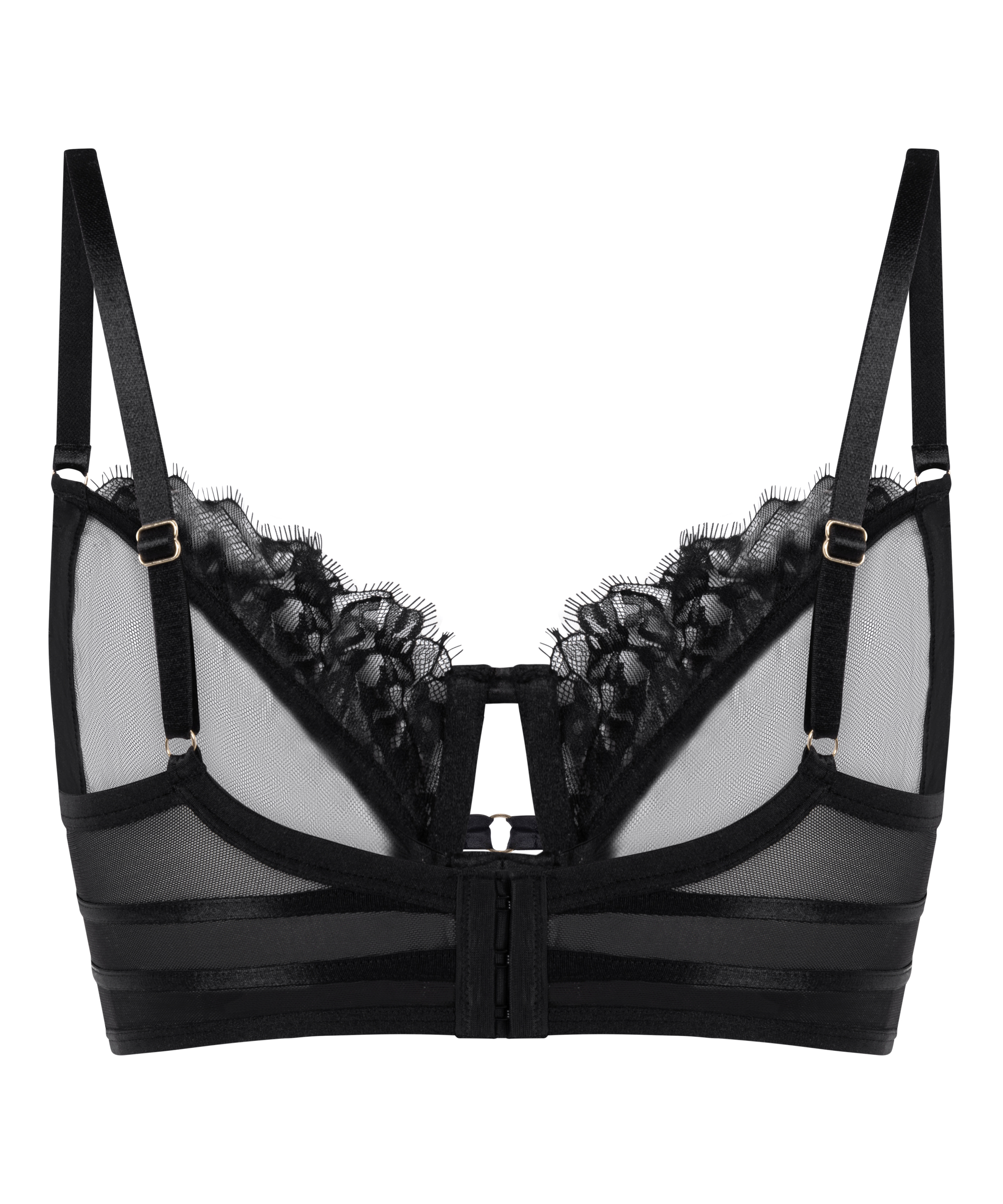 Nienke Non-Padded Underwired Longline Bra, Black, main