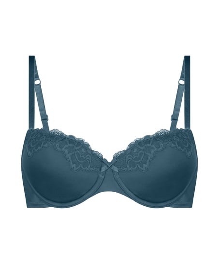 Lace & Shine Padded Underwired Bra, Blue