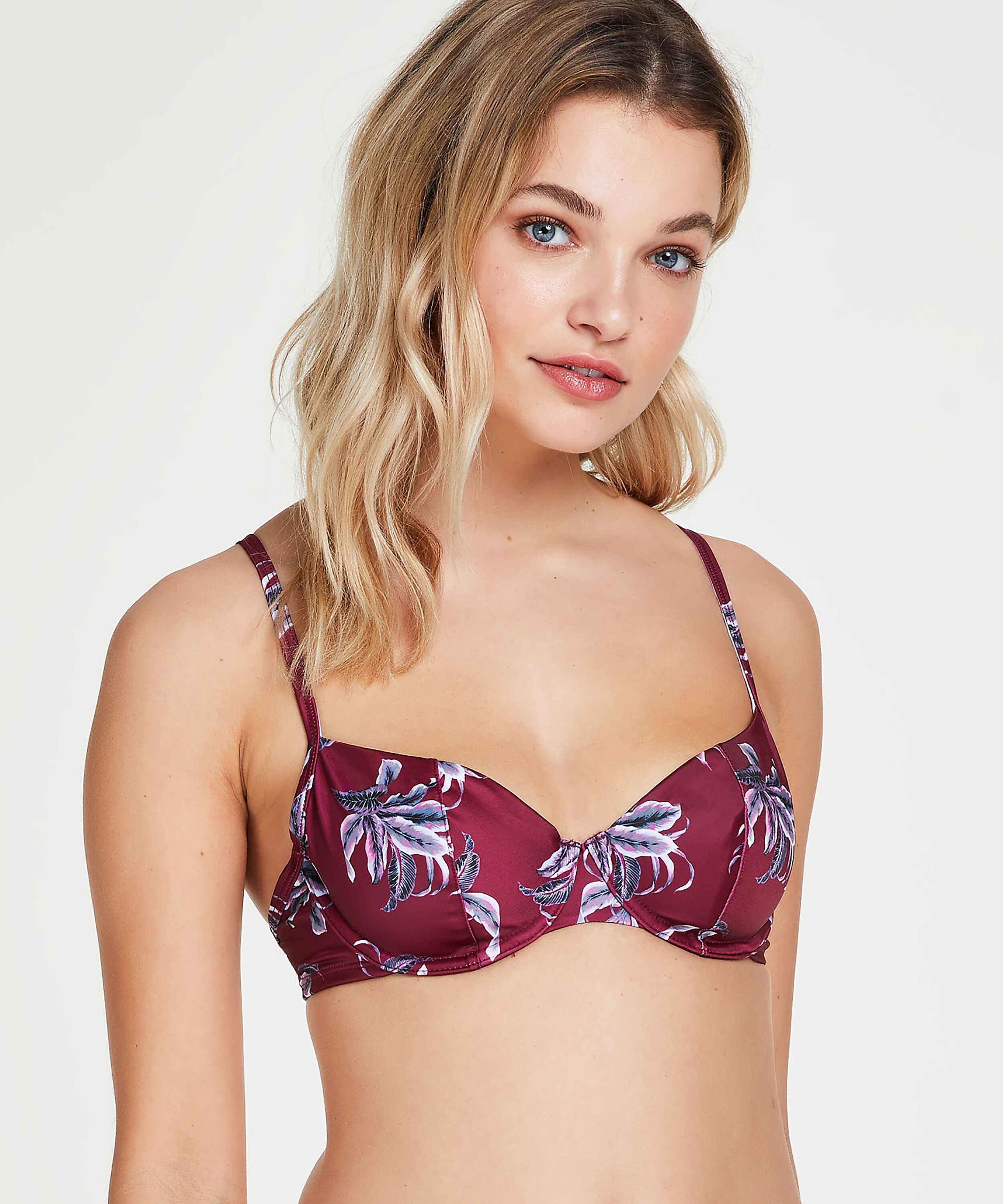 Tropic Glam non-padded underwired bikini top, Red