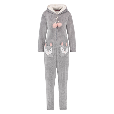 Novelty Fleece Onesie, Gray